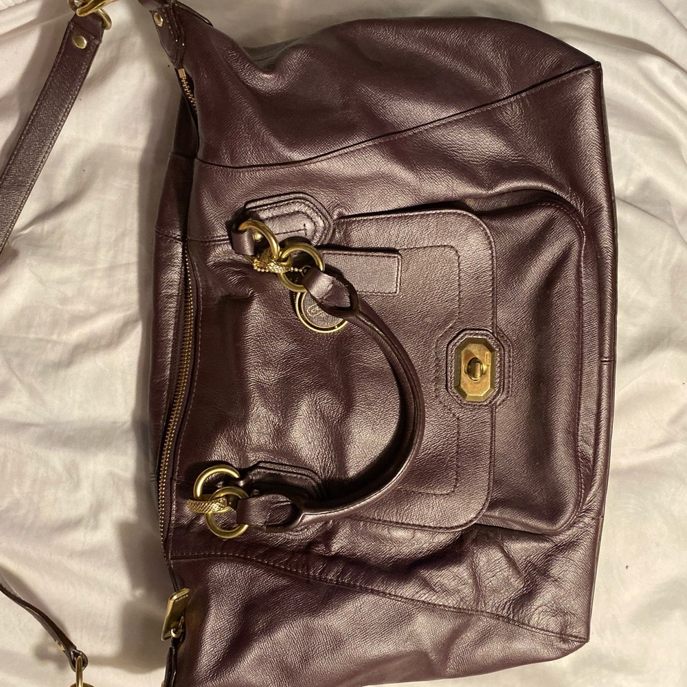 Coach Purple /Gold Details/Matching wallet